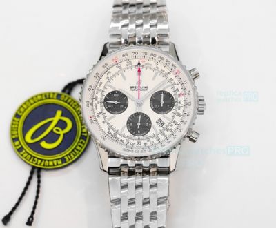 GF Swiss 7750 Breitling Navitimer White Dial Stainless steel 43mm Watch